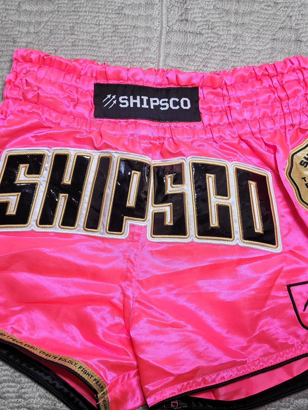 SHIPSCO Pink Combat Crap Muay Thai Shorts Size S